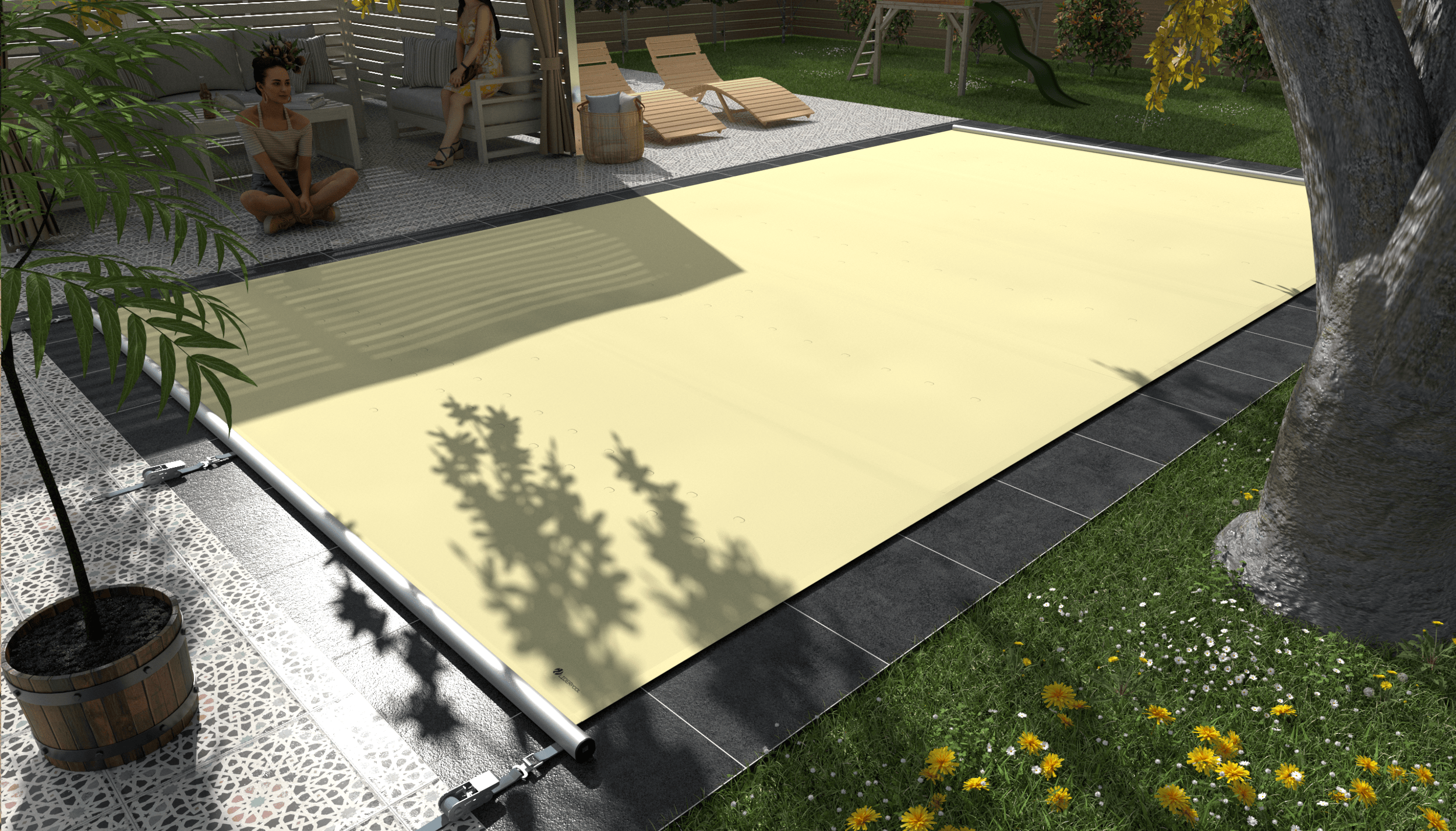 Basenowe przykrycie bezpieczne Extra-Top / Extra-Top Keder, przykrycie na wymiar basenu