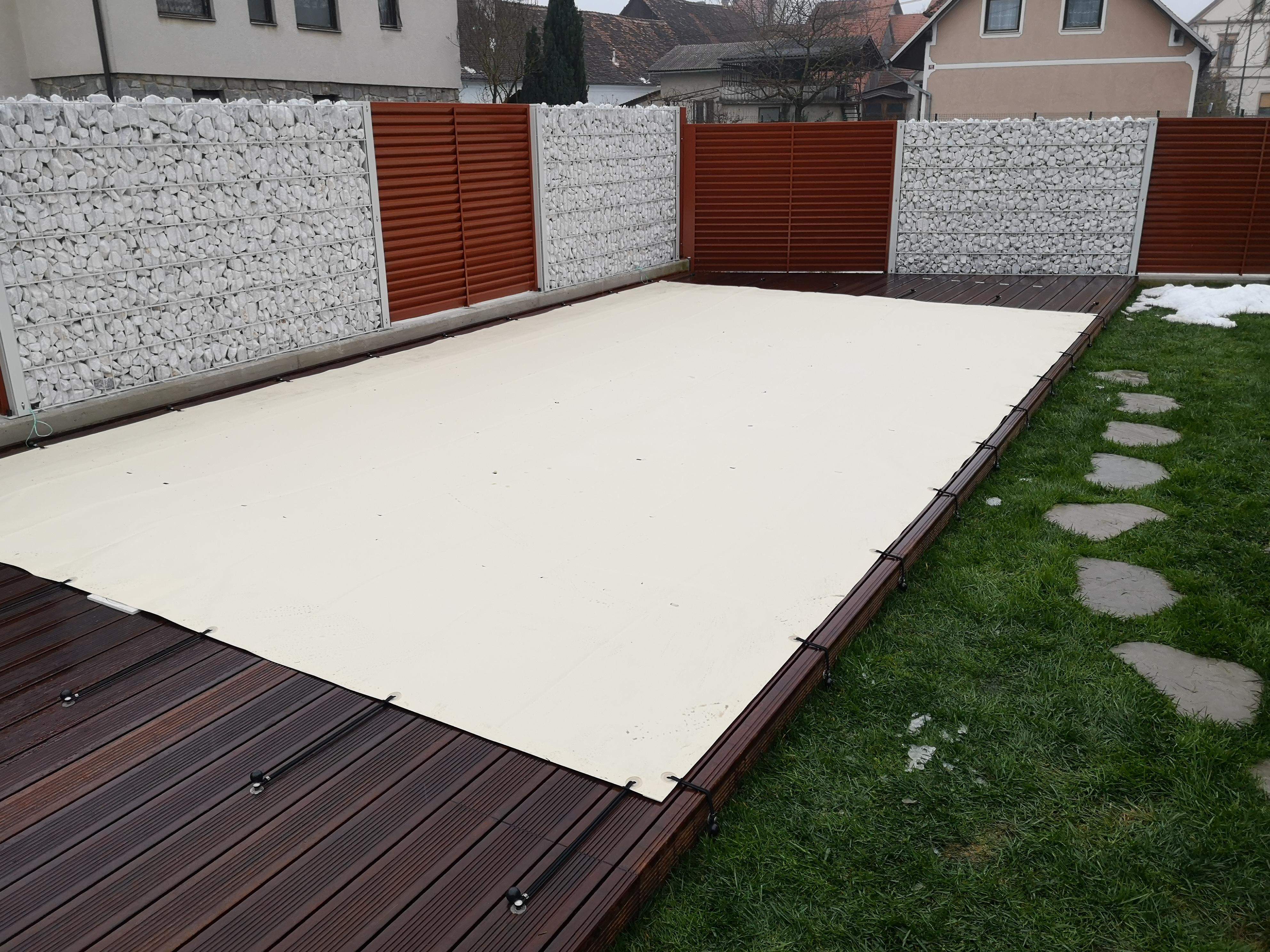 przykrycia zimowe Liderpool, ochrona basenu przed śniegiem