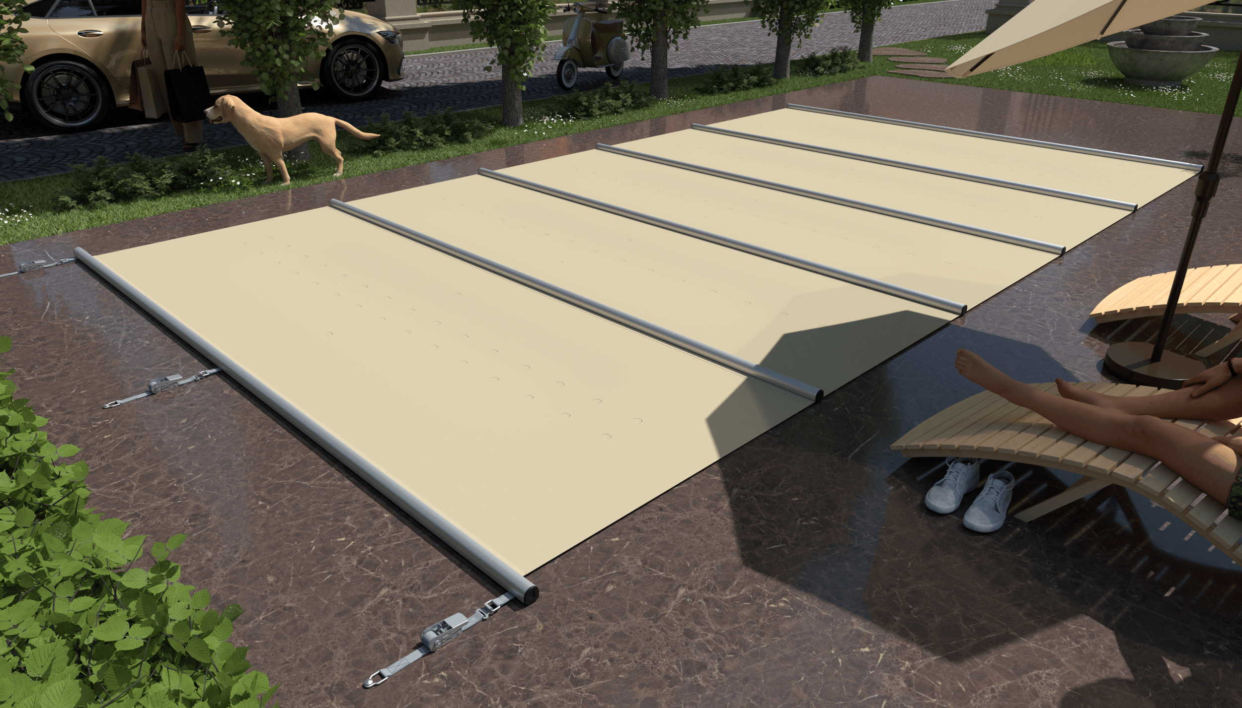 Basenowe przykrycie bezpieczne Segment, łatwa wymiana segmentów